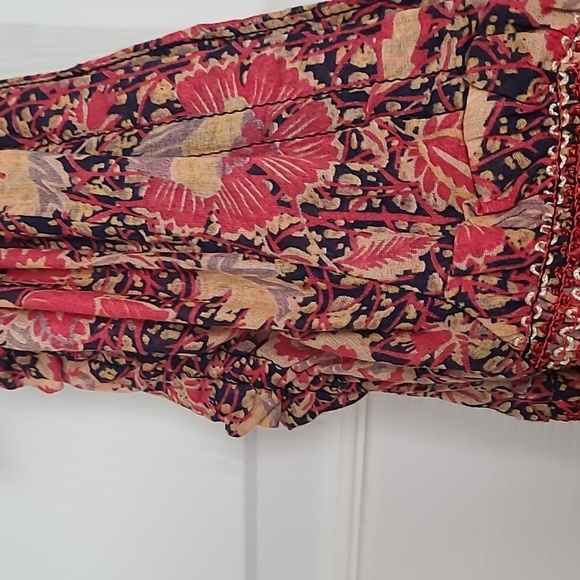 FREE PEOPLE GATEWAY FLORAL PRINT PLEATED MAXI DRESS SIZE L - Picture 5 of 11